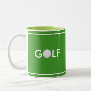 Tasse 2 Couleurs Texte de balle de golf sur vert