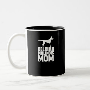 Tasse 2 Couleurs Texte de blanc de maman de Malinois de Belge
