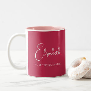 Tasse 2 Couleurs Texte de nom de script personnalisé Couleur tendan