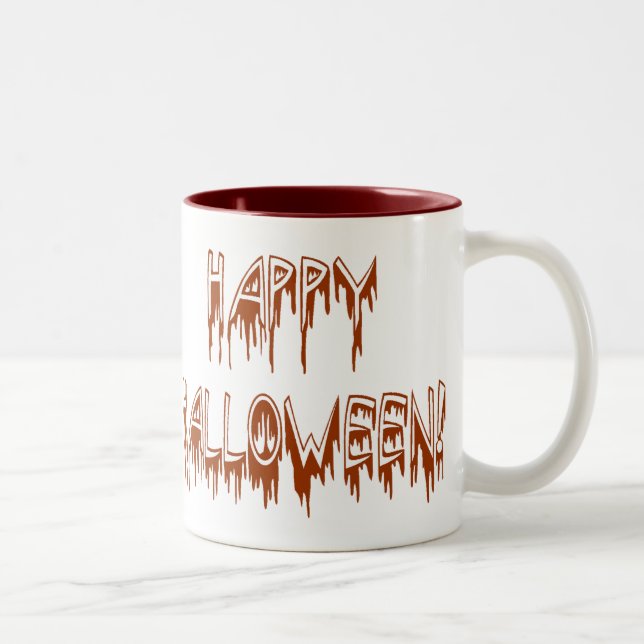 Tasse 2 Couleurs Texte de souffrance d'Halloween (Droit)