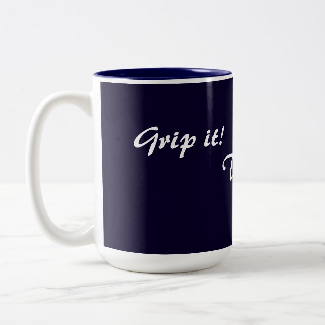 Tasse 2 Couleurs texte original rime le slogan de boisson (Gauche)