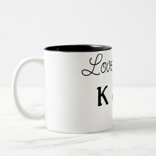 Tasse 2 Couleurs texte simple minimaliste ajoutez votre nom oiseaux