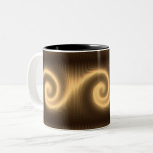 Tasse 2 Couleurs texture en spirale d'or abstraite