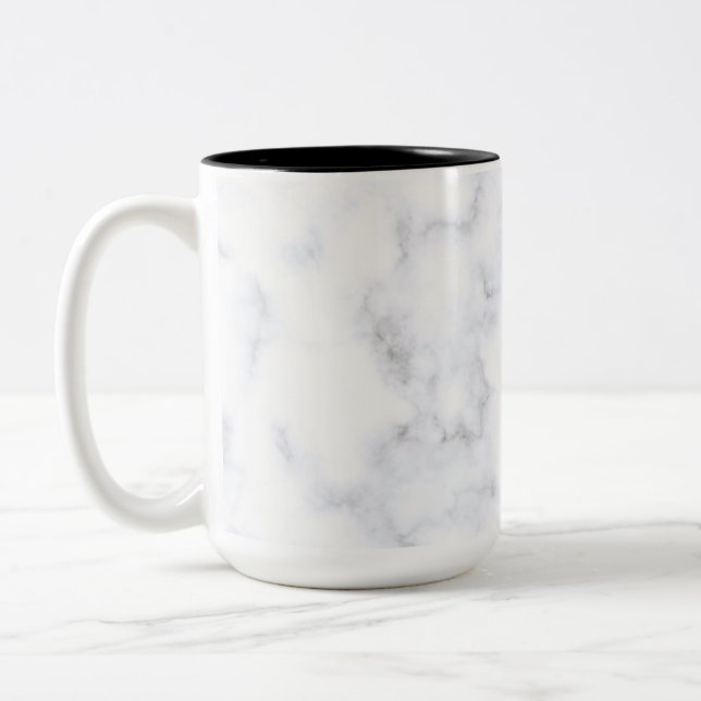 Tasse 2 Couleurs Texture Marbre blanc (Gauche)
