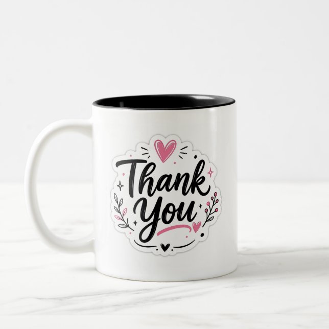 Tasse 2 Couleurs Thank you  (Gauche)