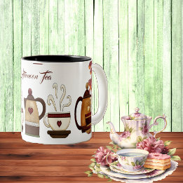 Tasse 2 Couleurs Thé à la boue Brown de terre après-midi High Tea P