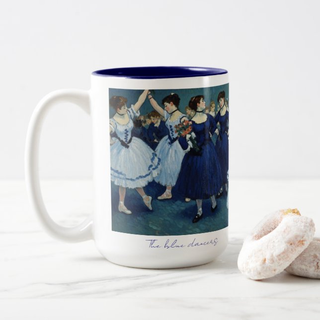 Tasse 2 Couleurs The blue dancers mug. (Avec donut)