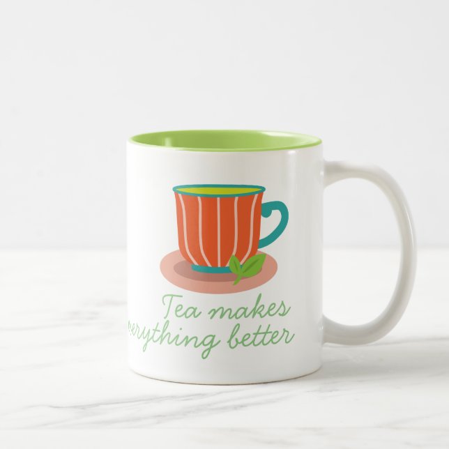 Tasse 2 Couleurs Thé de menthe poivrée pour les amateurs de thé (Droit)