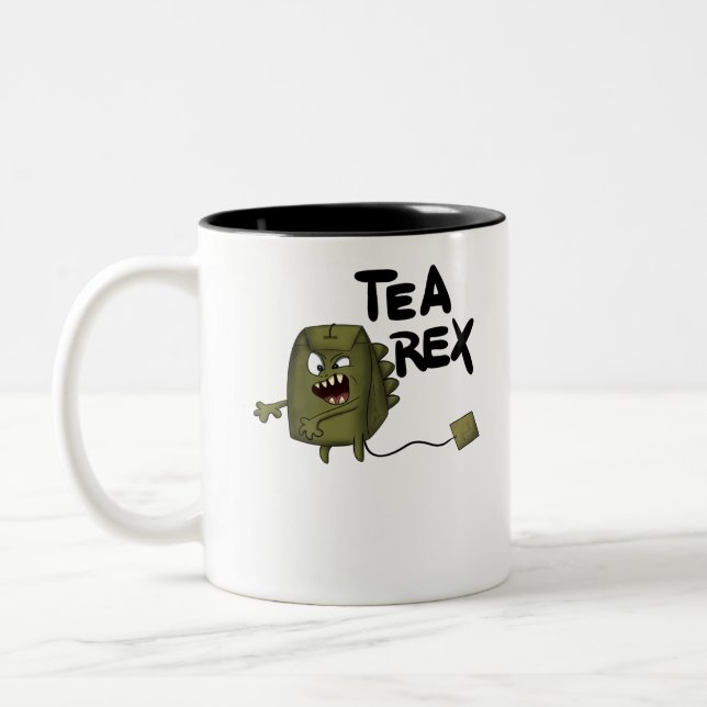 Tasse 2 Couleurs thé rex, drôle de dinosaure (Gauche)
