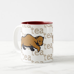 Tasse 2 Couleurs Thé Rustique Faune Grizzly Ours Brown