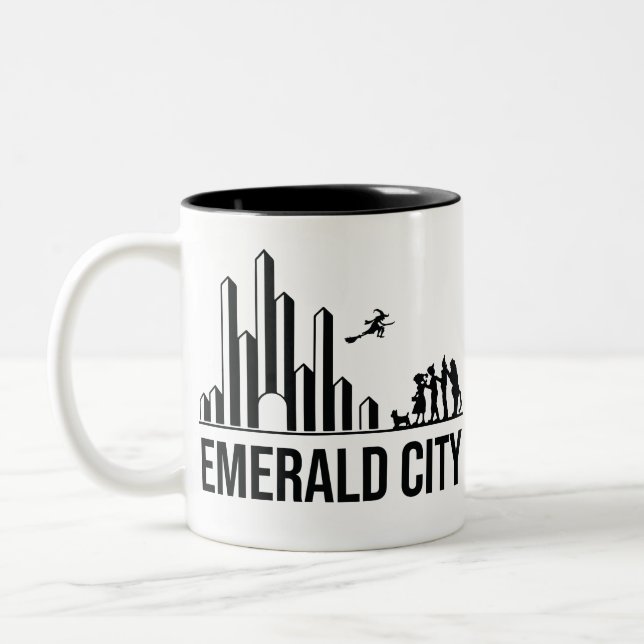 Tasse 2 Couleurs The Wizard of Oz Characters Emerald City Skyline (Gauche)