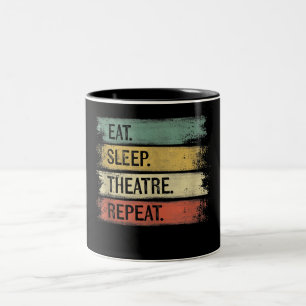 Tasse 2 Couleurs Théâtre Eat Sleep Théâtre Répéteur Acteur de cadea