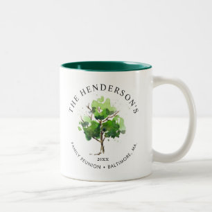 Tasse 2 Couleurs Thème de l'arbre généalogique  Réunion familiale
