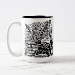 Tasse 2 Couleurs Thème de l'écrivain vintage 2 Couleur moi