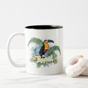 Tasse 2 Couleurs Thème du perroquet tropical