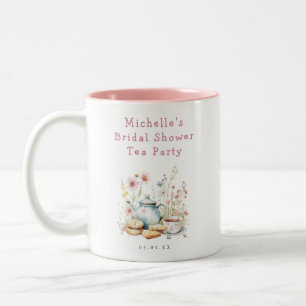 Tasse 2 Couleurs Thème floral pour une fête de thé en l'honneur d'u