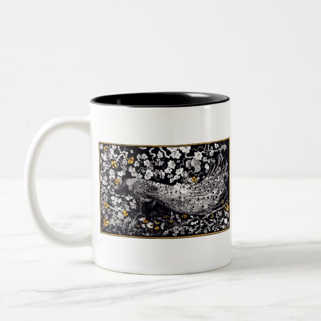 Tasse 2 Couleurs Theo Van Hoytema Retro Peacock Clip Art Noir et (Gauche)