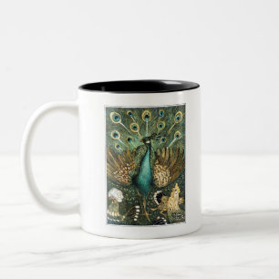 Tasse 2 Couleurs Theo Van Hoytema Vintage Peacock Open Wings Peafow