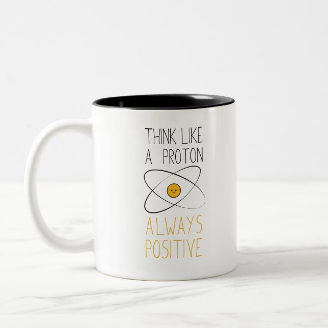 Tasse 2 Couleurs Think Like a Proton, Always Positive :) (Gauche)