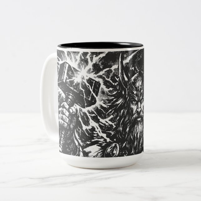 Tasse 2 Couleurs Thor — Dieu du Tonnerre Foudroyé (Devant gauche)