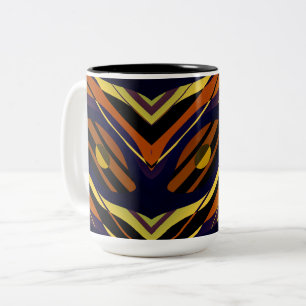 Tasse 2 Couleurs Tiger coucher de soleil Orange noir Jaune Bleu Mot