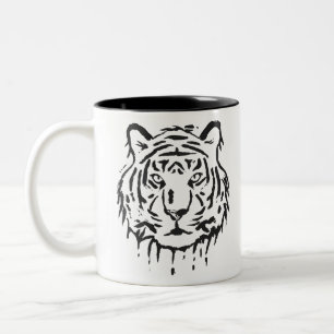 Tasse 2 Couleurs Tiger L'Icône Animal Predator Zoo de chat Dangereu