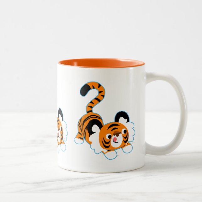 Tasse 2 Couleurs Tigre Cartoon Cute Prêt À Jouer (Droit)