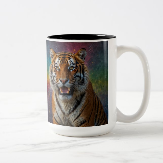 Tasse 2 Couleurs Tigre en portrait (Droit)