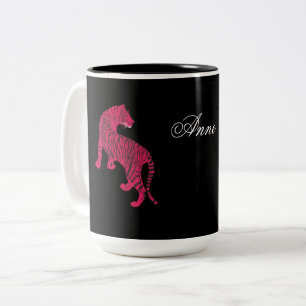 Tasse 2 Couleurs Tigre rose , Chat sauvage