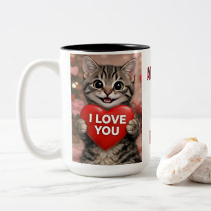 Tasse 2 Couleurs Tinsel le chaton de Noël