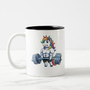 Tasse 2 Couleurs Tirage de l'Unicorn Tirage de poids T-shirt Fitnes