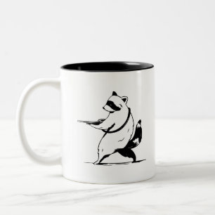 Tasse 2 Couleurs Tireur de Raton Laveur Drôle