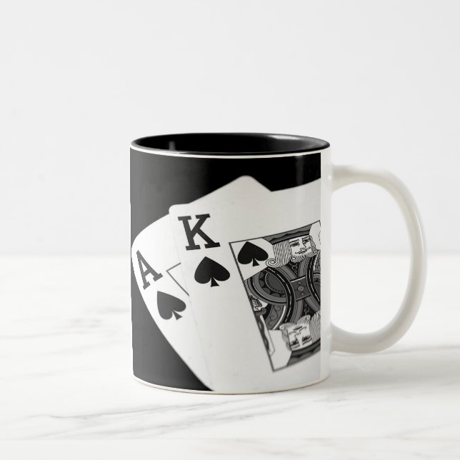 Tasse 2 Couleurs Tisonnier de cartes de jeu je suis tout dedans ! (Droit)
