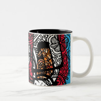 Tasse 2 Couleurs Tissu et pinceaux
