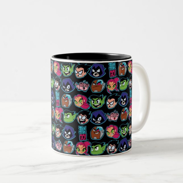 Tasse 2 Couleurs Titans Ados, allez ! | Titans Motif en chef (Devant droit)