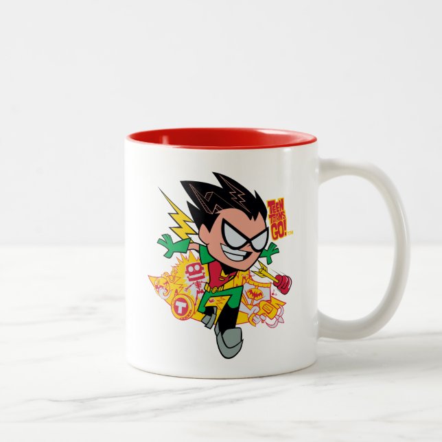 Tasse 2 Couleurs Titans Ados, partez ! | Robin's Arsenal Graphic (Droit)
