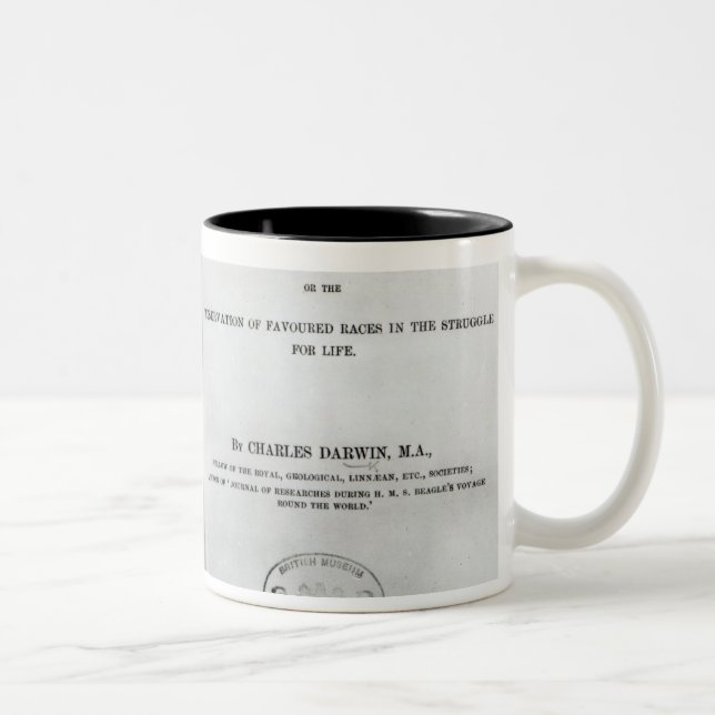 Tasse 2 Couleurs Titlepage à 'sur l'origine des espèces (Droit)