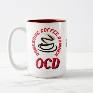 Tasse 2 Couleurs TOC / Buveur de café obsessionnel