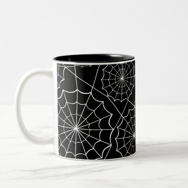 Tasse 2 Couleurs toile d'araignée d'halloween (Gauche)