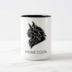 Tasse 2 Couleurs Toile minimaliste silhouette géométrique Maine Coo