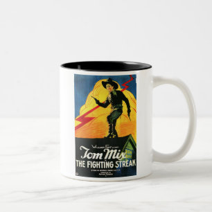 Tasse 2 Couleurs Tom Mix l'affiche 1922 de film de combat de filet
