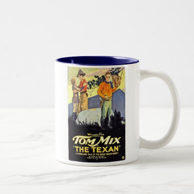 Tasse 2 Couleurs Tom Mix l'affiche de film texane (Droit)