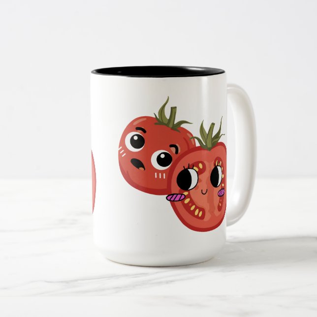 Tasse 2 Couleurs Tomate en admiration  (Devant droit)