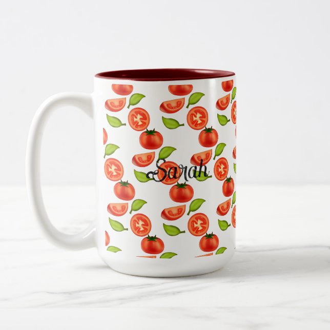 Tasse 2 Couleurs Tomates Et Feuilles D'Orégano (Gauche)