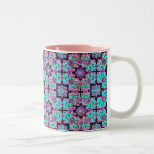 Tasse 2 Couleurs TOPKAPI, noir et bleu, violet, vert, rose