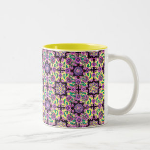 Tasse 2 Couleurs TOPKAPI, noir et jaune, violet, vert, rose
