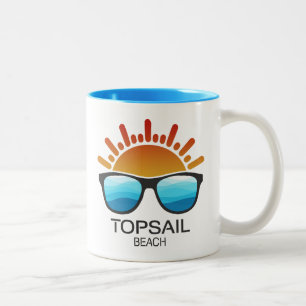 Tasse 2 Couleurs Topsail Beach North Carolina Lunettes de soleil
