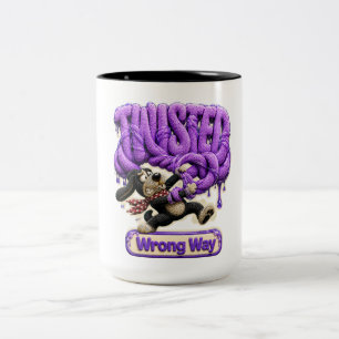 Tasse 2 Couleurs Tordu de travers drôle sarcasme