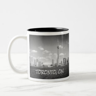 Tasse 2 Couleurs Toronto Greyscale Cityscape