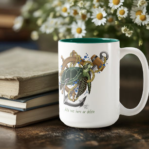 Tasse 2 Couleurs Tortue de mer bleu vert